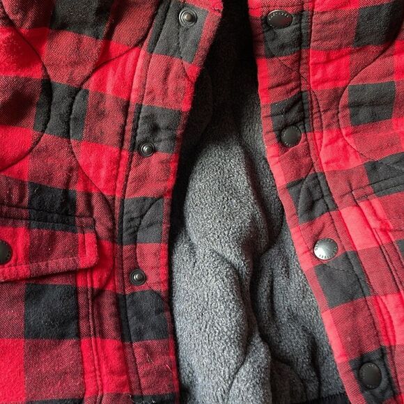 Gap Baby Button Up Plaid Fleece Warm Jacket Size 18-24 - Picture 3 of 5